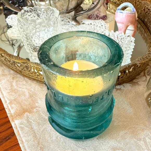 Vintage Other - VTG  A.M.TEL & TEL.CO. Aqua Insulator (American Telephone & Telegraph Company)